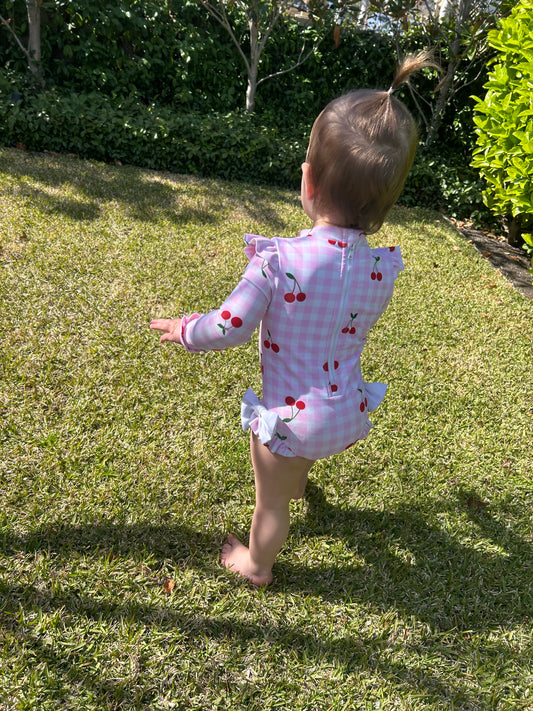 SNAP BUTTON SWIMWEAR - Cherries for Florence